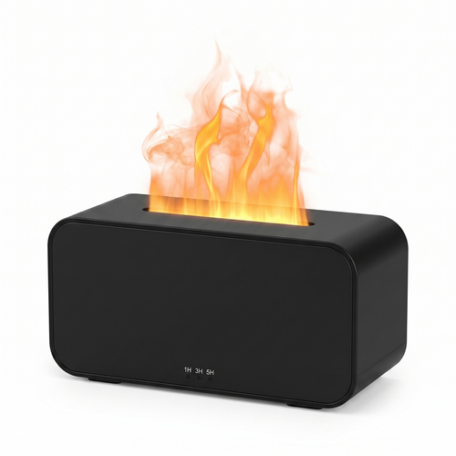 Humidifier & Essential Oil Flame Diffuser with LED Light